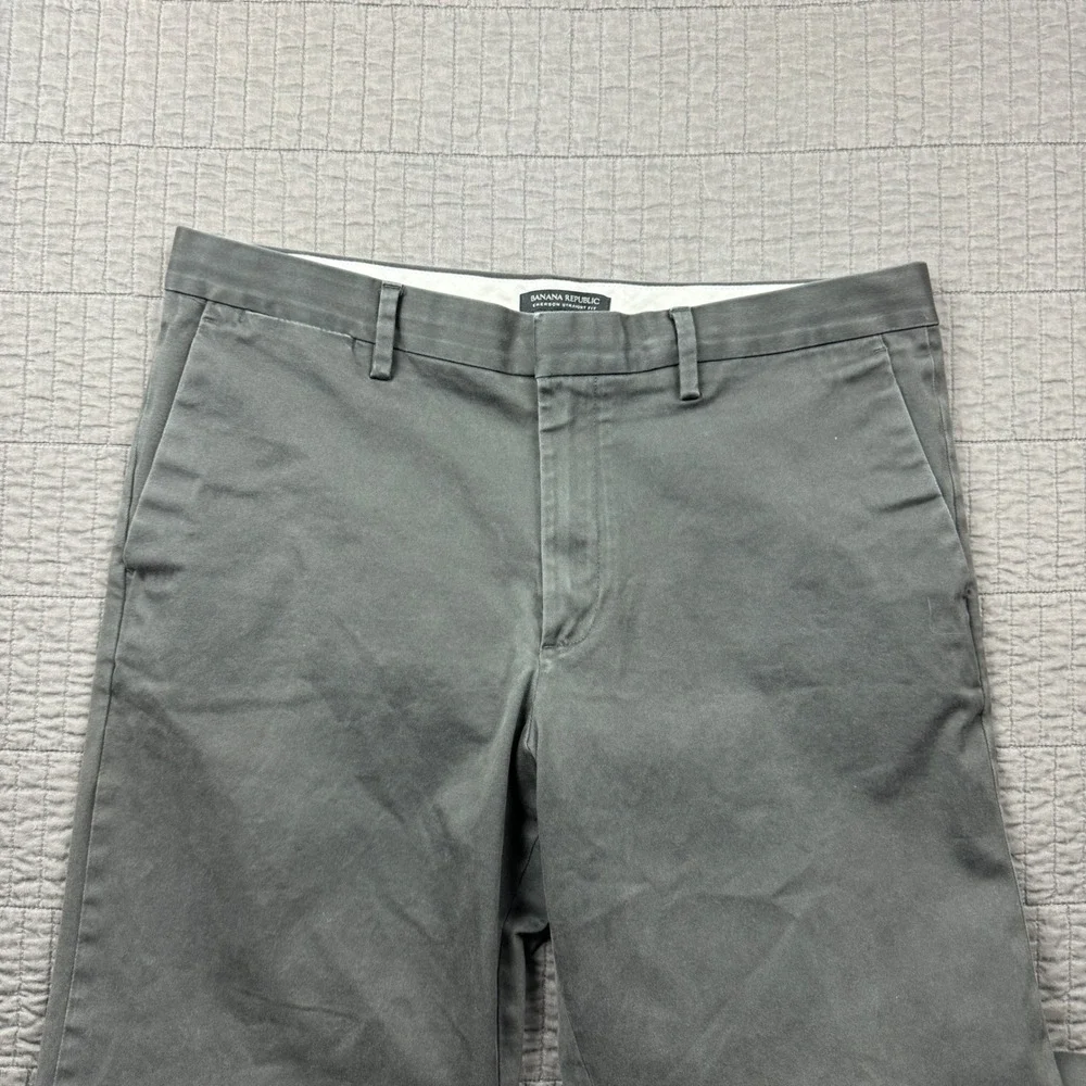Banana Republic Emerson Straight Fit Chinos Men 35x34 (35x31) Charcoal Gray Pant